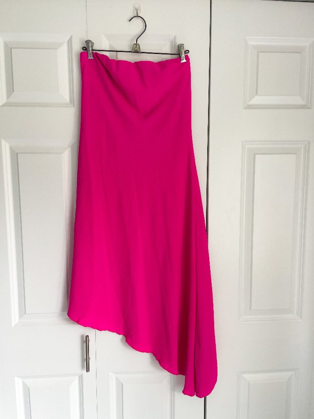 Hot Pink Asymmetrical Midi Dress Size Large